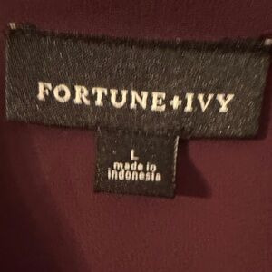 Fortune + Ivy Women's Purple Blouse